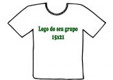 Camiseta 100% algodão com logo em transfer tamanho 15 x 21